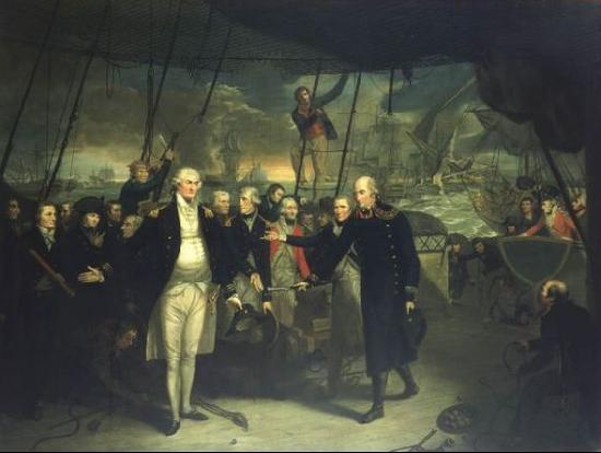 Daniel Orme Duncan Receiving the Surrender of de Winter at the Battle of Camperdown oil painting picture